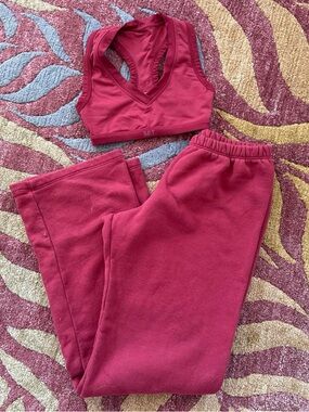 set active straight leg sweats and matching bra - snapper